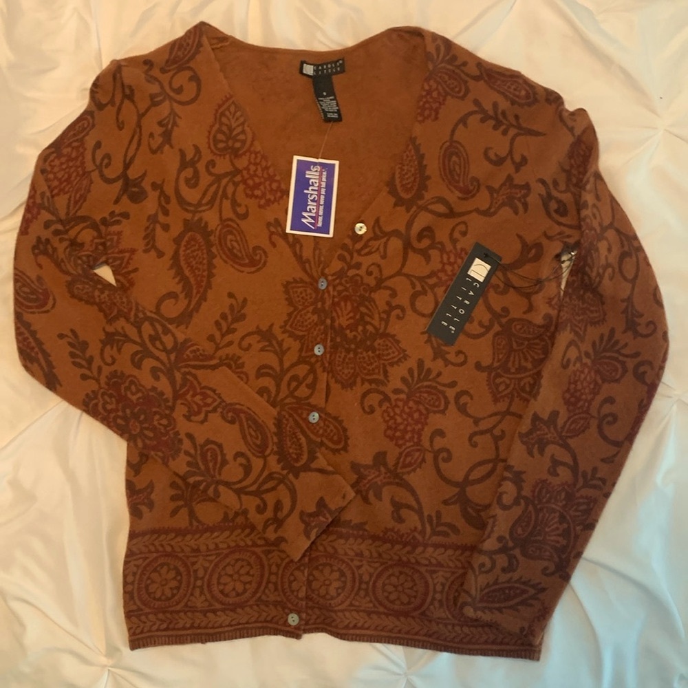 Carole Little button up Sweater NWT